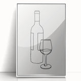 Bohemian Wall Art | Minimalist Wine Bottle Line Drawing | Modern Art Print