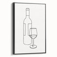 Bohemian Wall Art | Minimalist Wine Bottle Line Drawing | Modern Art Print