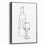 Bohemian Wall Art | Minimalist Wine Bottle Line Drawing | Modern Art Print