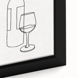Bohemian Wall Art | Minimalist Wine Bottle Line Drawing | Modern Art Print