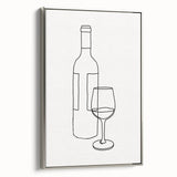 Bohemian Wall Art | Minimalist Wine Bottle Line Drawing | Modern Art Print