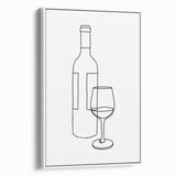 Bohemian Wall Art | Minimalist Wine Bottle Line Drawing | Modern Art Print