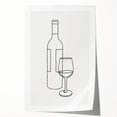 Bohemian Wall Art | Minimalist Wine Bottle Line Drawing | Modern Art Print