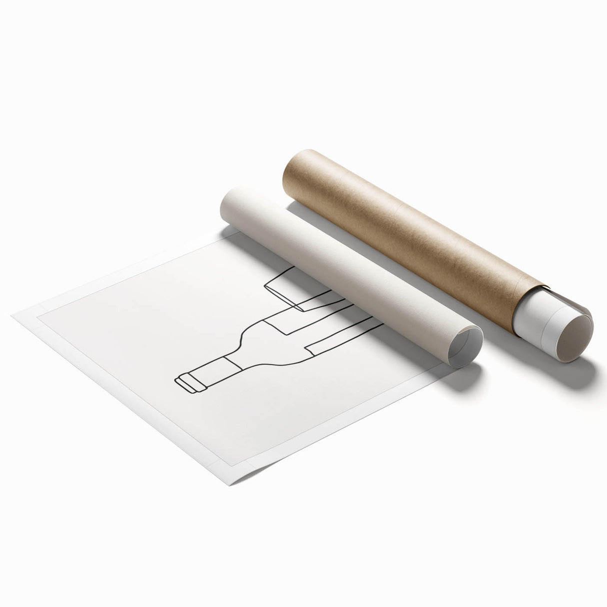 Bohemian Wall Art | Minimalist Wine Bottle Line Drawing | Modern Art Print