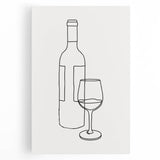 Bohemian Wall Art | Minimalist Wine Bottle Line Drawing | Modern Art Print