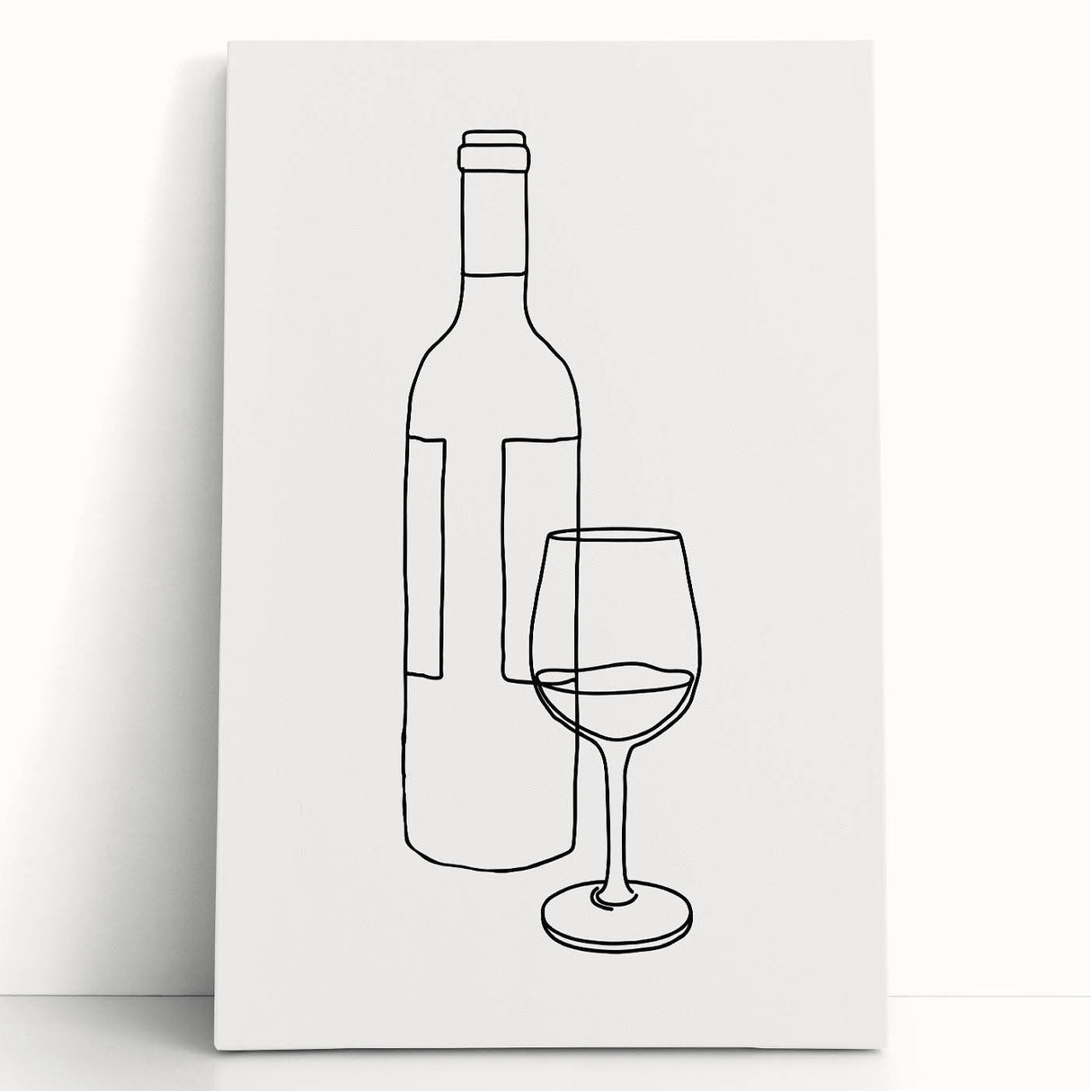 Bohemian Wall Art | Minimalist Wine Bottle Line Drawing | Modern Art Print