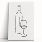 Bohemian Wall Art | Minimalist Wine Bottle Line Drawing | Modern Art Print