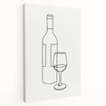 Bohemian Wall Art | Minimalist Wine Bottle Line Drawing | Modern Art Print