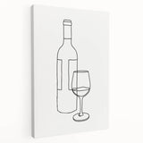 Bohemian Wall Art | Minimalist Wine Bottle Line Drawing | Modern Art Print