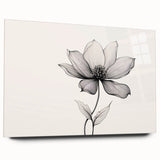 Boho Wall Decor - Delicate Black and White Floral Line Art Bohemian Canvas