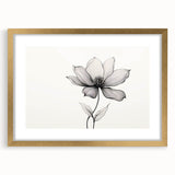 Boho Wall Decor - Delicate Black and White Floral Line Art Bohemian Canvas