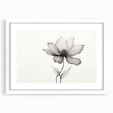 Boho Wall Decor - Delicate Black and White Floral Line Art Bohemian Canvas