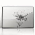 Boho Wall Decor - Delicate Black and White Floral Line Art Bohemian Canvas