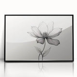 Boho Wall Decor - Delicate Black and White Floral Line Art Bohemian Canvas