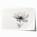 Boho Wall Decor - Delicate Black and White Floral Line Art Bohemian Canvas