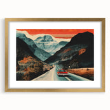 Boho Wall Art - Retro Road Trip Car in Colorful Mountain Landscape Canvas