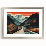 Boho Wall Art - Retro Road Trip Car in Colorful Mountain Landscape Canvas