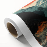 Boho Wall Art - Retro Road Trip Car in Colorful Mountain Landscape Canvas