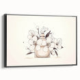 Boho Wall Decor - Elegant Floral Perfume Bottle Bohemian Canvas Art
