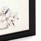 Boho Wall Decor - Elegant Floral Perfume Bottle Bohemian Canvas Art