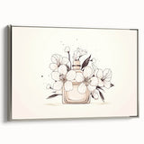 Boho Wall Decor - Elegant Floral Perfume Bottle Bohemian Canvas Art