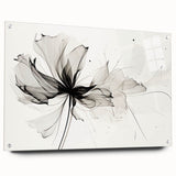 Bohemian Wall Art - Abstract Black and White Floral Boho Canvas Decor