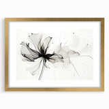 Bohemian Wall Art - Abstract Black and White Floral Boho Canvas Decor