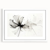 Bohemian Wall Art - Abstract Black and White Floral Boho Canvas Decor