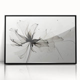 Bohemian Wall Art - Abstract Black and White Floral Boho Canvas Decor