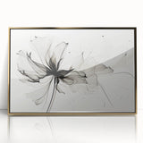 Bohemian Wall Art - Abstract Black and White Floral Boho Canvas Decor