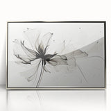 Bohemian Wall Art - Abstract Black and White Floral Boho Canvas Decor