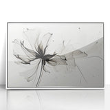 Bohemian Wall Art - Abstract Black and White Floral Boho Canvas Decor
