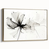 Bohemian Wall Art - Abstract Black and White Floral Boho Canvas Decor