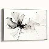 Bohemian Wall Art - Abstract Black and White Floral Boho Canvas Decor