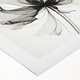 Bohemian Wall Art - Abstract Black and White Floral Boho Canvas Decor