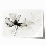 Bohemian Wall Art - Abstract Black and White Floral Boho Canvas Decor