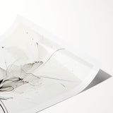 Bohemian Wall Art - Abstract Black and White Floral Boho Canvas Decor