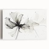 Bohemian Wall Art - Abstract Black and White Floral Boho Canvas Decor
