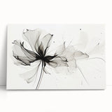 Bohemian Wall Art - Abstract Black and White Floral Boho Canvas Decor
