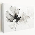 Bohemian Wall Art - Abstract Black and White Floral Boho Canvas Decor