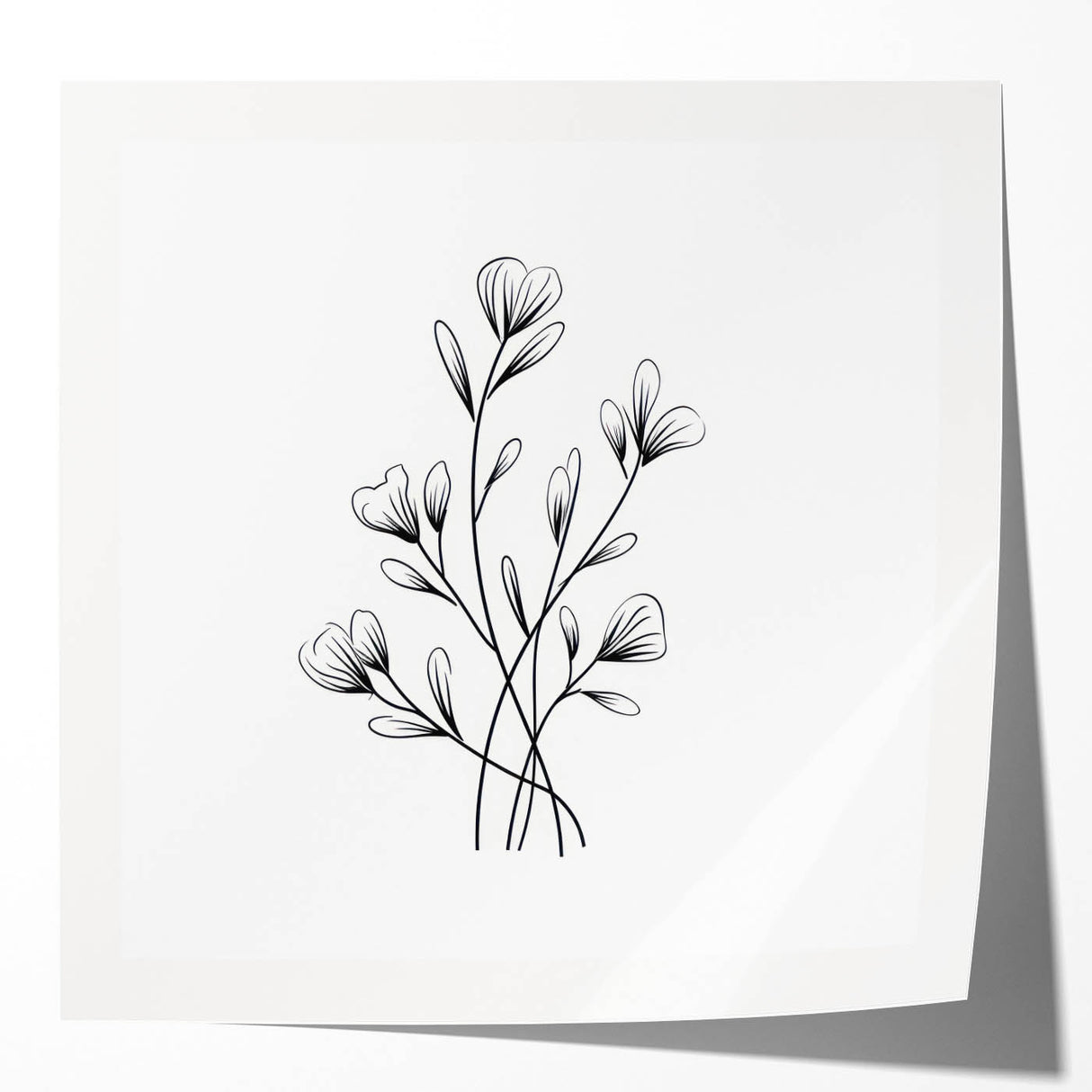Bohemian Wall Art | Minimalist Floral Boho Decor Canvas | Eclectic Art Print