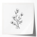 Bohemian Wall Art | Minimalist Floral Boho Decor Canvas | Eclectic Art Print