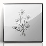 Bohemian Wall Art | Minimalist Floral Boho Decor Canvas | Eclectic Art Print