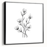 Bohemian Wall Art | Minimalist Floral Boho Decor Canvas | Eclectic Art Print