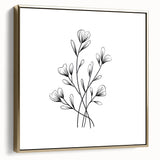 Bohemian Wall Art | Minimalist Floral Boho Decor Canvas | Eclectic Art Print