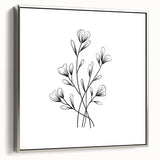 Bohemian Wall Art | Minimalist Floral Boho Decor Canvas | Eclectic Art Print