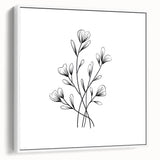 Bohemian Wall Art | Minimalist Floral Boho Decor Canvas | Eclectic Art Print