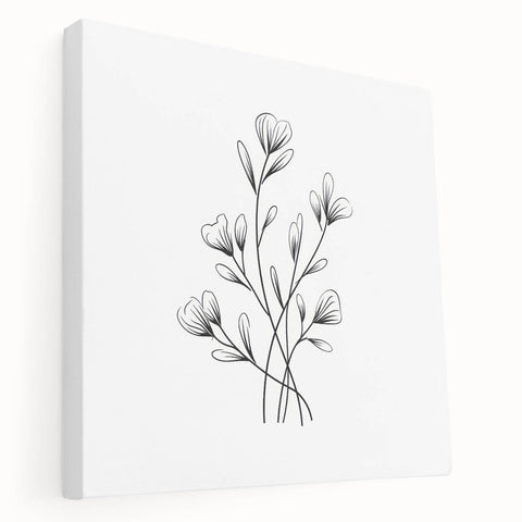 Bohemian Wall Art | Minimalist Floral Boho Decor Canvas | Eclectic Art Print