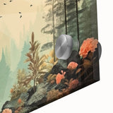 Boho Wall Art - Serene Forest Landscape with Deer Bohemian Canvas Art