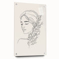 Bohemian Wall Art | Feminine Line Drawing with Botanical Elements | Modern Art